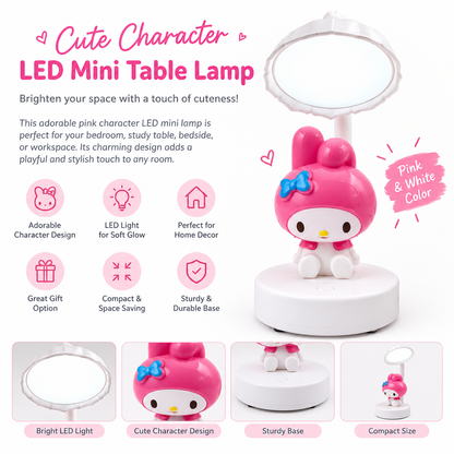 Cute Pink Character LED Mini Table Lamp for Bedroom & Study